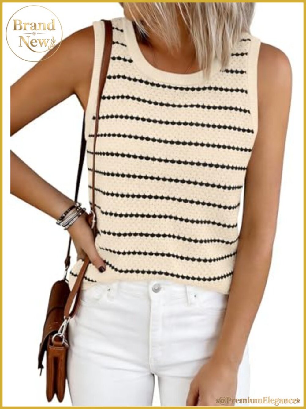 Crochet Knit Tank Top Women Sleeveless Summer Sweater Vest Cotton Lightweight